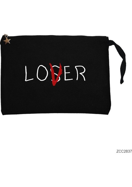 Kazanan ve Kaybeden Siyah Clutch Astarlı Cüzdan / El Çantası