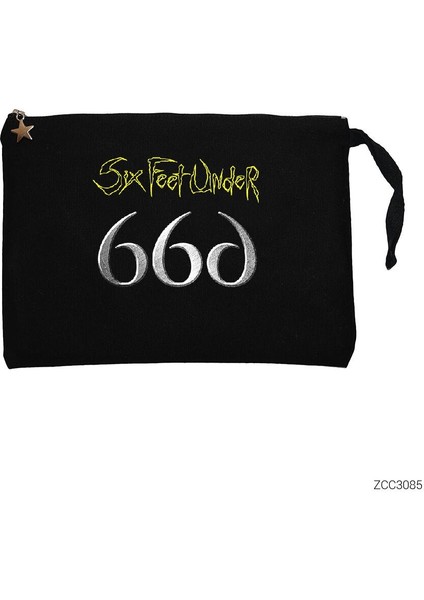 Six Feet Under 666 Siyah Clutch Astarlı Cüzdan / El Çantası