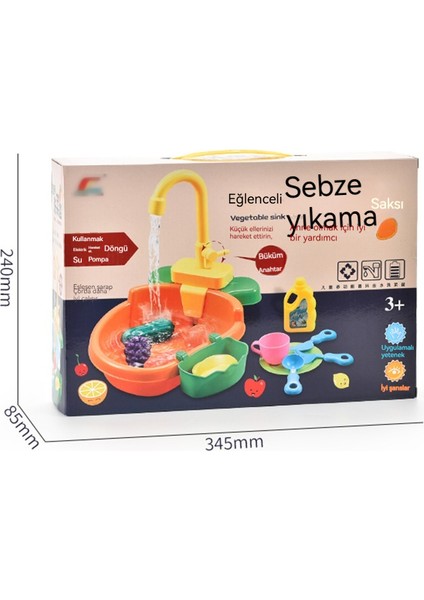 Çocuk Otomatik Su Bulaşık Yıkama Meyve Kesme Oyun Evi Mutfak Bulaşık Makinesi Oyuncakları (Yurt Dışından)