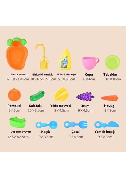 Çocuk Otomatik Su Bulaşık Yıkama Meyve Kesme Oyun Evi Mutfak Bulaşık Makinesi Oyuncakları (Yurt Dışından)