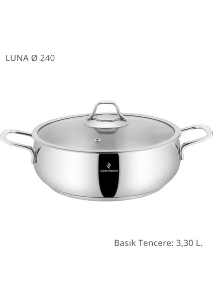 Luna 24 cm Basık Tencere