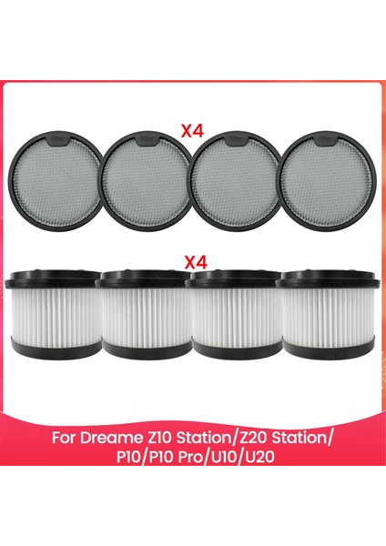 Dreame Z10 İSTASYONU/Z20 İSTASYONU/P10/P10 PRO/U10/U20 Elektrikli Süpürge Yedek Ön Sonrası Filtresi Için 8 Adet Vakum Hepa Filtresi (Yurt Dışından)