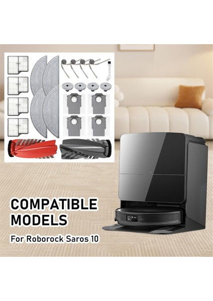 Roborock Saros 10 /G30/S9 Maxv Ultra Vakum Ataşmanı Için 23 Adet Ana Yan Fırça Filtresi Paspas Pedi Toz Torbası Aksesuar Seti (Yurt Dışından) fırsatları