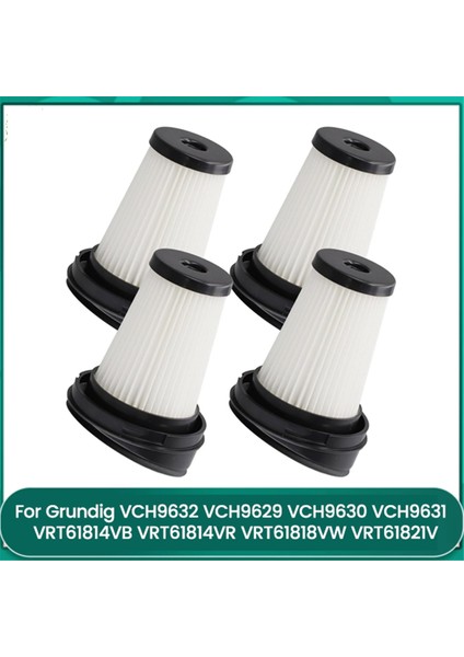 Grundig VCH9632 VCH9629 VCH9630 VCH9631 VCH9932 Için 4 Adet Vakum Filtresi VRT61814VB VRT61814VR Yıkanabilir Filtre (Yurt Dışından)