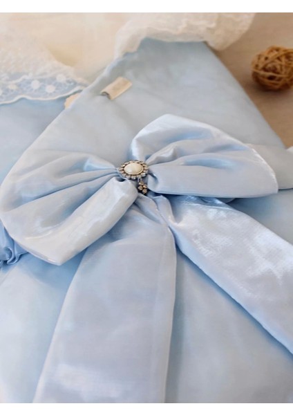 03 Yenidoğan Kumru Inci Fiyonk Kristal Parlak Duvaklı Kundak Bebek Battaniyesi Mavi fırsatları