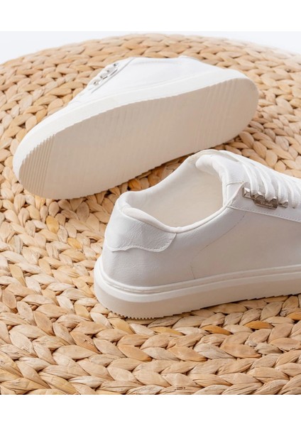 P-910 Beyaz Bağcıklı Taban Dikişli Günlük Kadın Spor fiyatları