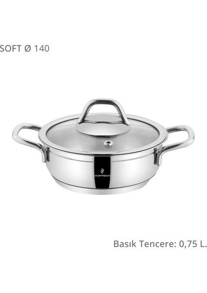 Soft 14 cm Basık Tencere