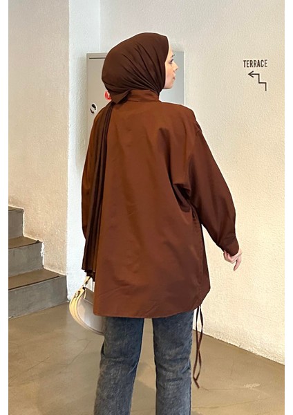 Oversize Gömlek Acı Kahverengi