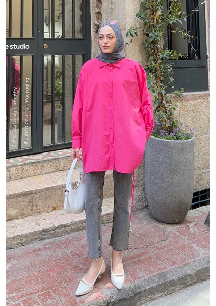 Oversize Gömlek Pembe