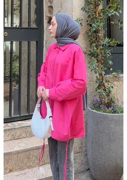 Oversize Gömlek Pembe