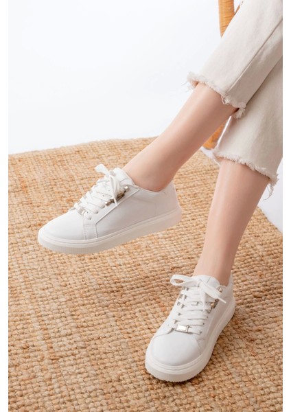 P-910 Beyaz Bağcıklı Taban Dikişli Günlük Kadın Spor modelleri