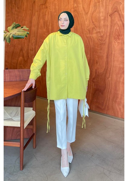 Oversize Gömlek Yağ Yeşili