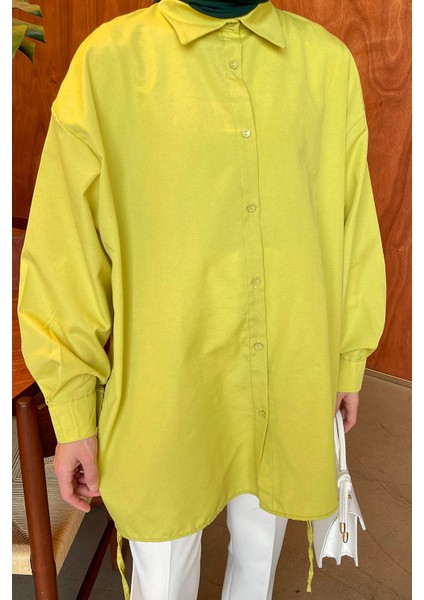 Oversize Gömlek Yağ Yeşili