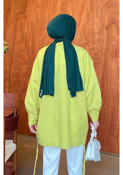 Oversize Gömlek Yağ Yeşili