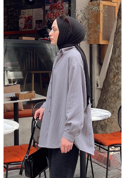 Kraşlı Gömlek Gri fırsatları