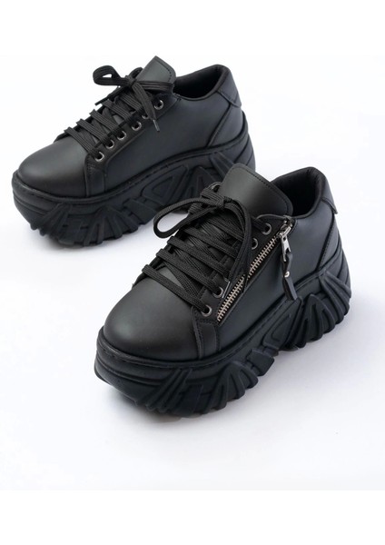 SP-156 Siyah Bağcıklı Fermuarlı Yüksek Taban Günlük Spor Ayakkabı fırsatları