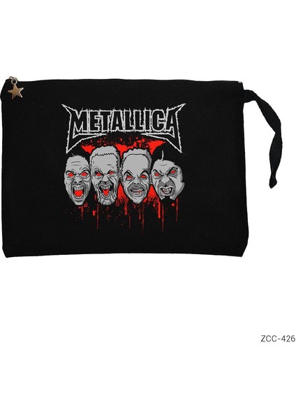 Metallica Group Bloody Siyah Clutch Astarlı Cüzdan / El Çantası