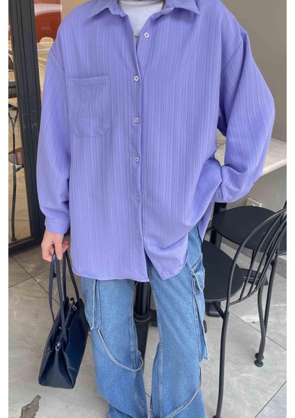 Kraşlı Gömlek Lila modelleri