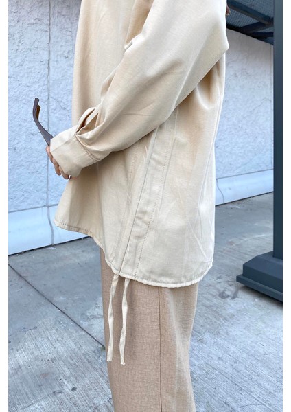 Oversize Gömlek Bej fırsatları