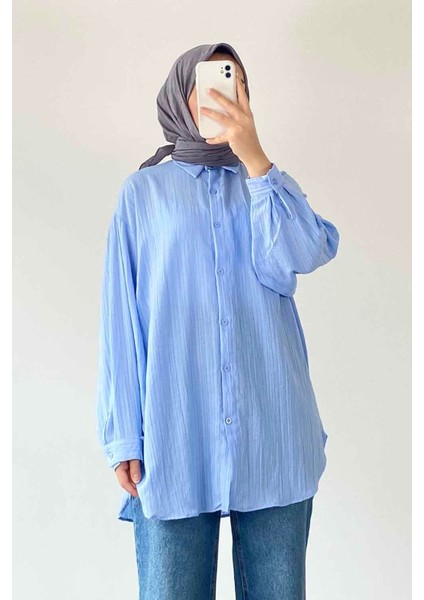 Kraşlı Gömlek Bebe Mavisi