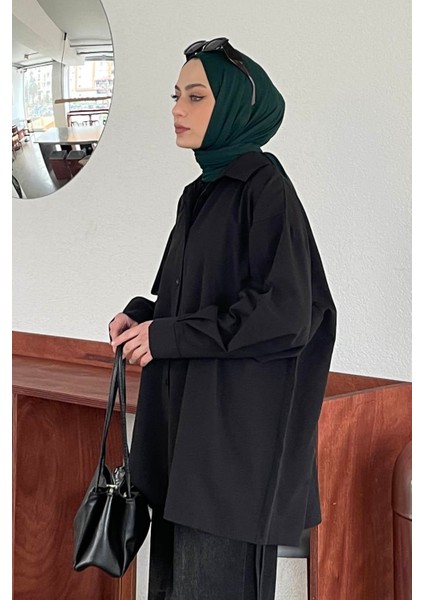 Oversize Gömlek Siyah