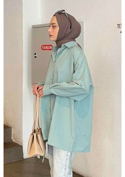 Oversize Gömlek Mint Yeşili fiyatları