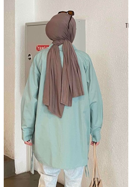 Oversize Gömlek Mint Yeşili fırsatları