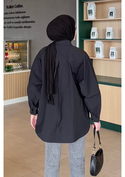 Lena Oversize Gömlek Siyah