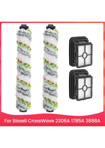 Bissell Crosswave 2306A 1785A 3888A Elektrikli Süpürge Için Vakum Fırça Ruloları 1868 Çok Yüzeyli ve 1866 Vakum Filtreleri (Yurt Dışından)