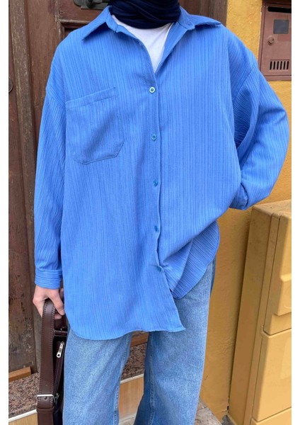 Kraşlı Gömlek Mavi fırsatları