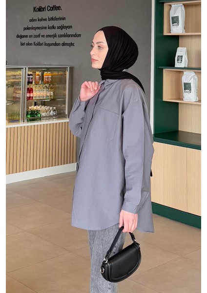 Lena Oversize Gömlek Füme fiyatları