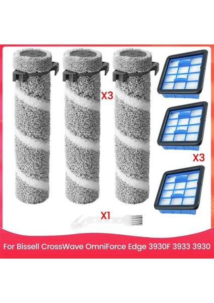 3930F 3933 3930 Fırça Rulo Filtre Takımı Bissell Crosswave Omniforce Edge Kablosuz Çok Yüzeyli Sert Zemin Temizleyici Için (Yurt Dışından)