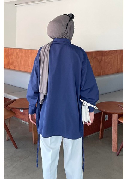 Oversize Gömlek Lacivert