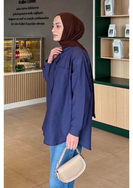 Lena Oversize Gömlek Lacivert fiyatları