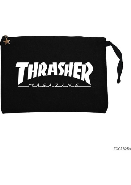 Thrasher Magazine Classic Siyah Clutch Astarlı Cüzdan / El Çantası