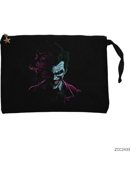 Joker With Bats Siyah Clutch Astarlı Cüzdan / El Çantası