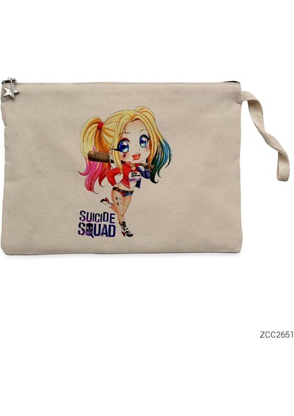 Harley Quuin Cartoon Krem Clutch Astarlı Cüzdan / El Çantası