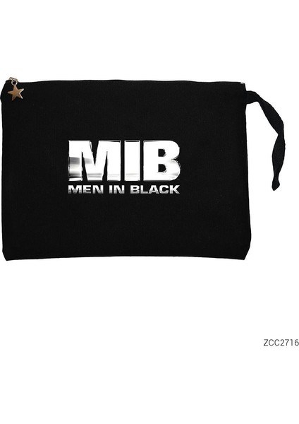Men In Black Logo - 2 Siyah Clutch Astarlı Cüzdan / El Çantası
