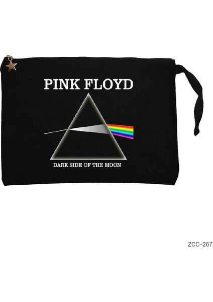Pink Floyd Dark Side Siyah Clutch Astarlı Cüzdan / El Çantası