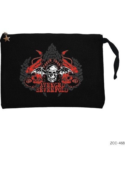 Avenged Sevenfold Red Siyah Clutch Astarlı Cüzdan / El Çantası