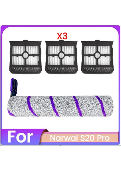 Narwal S20 Pro Islak Kuru Elektrikli Süpürge Aksesuarları Için Yedek Parçalar Hepa Filtreleri ve Mikrofiber Fırça Silindiri Dahildir (Yurt Dışından)
