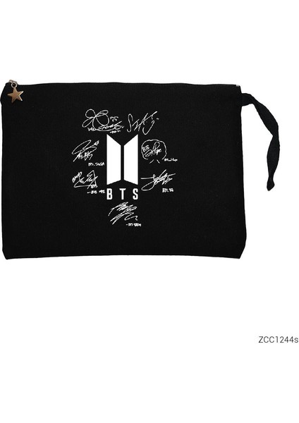 Bts Logo Imzalı Siyah Clutch Astarlı Cüzdan / El Çantası fiyatları