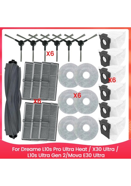 Dreame L10S Pro Ultra Heat / X30 Ultra / L10S Ultra Gen 2/mova E30 Ultra Yedek Parçaları Için Fırça Filtre Paspas Bezi Toz Torbası (Yurt Dışından)