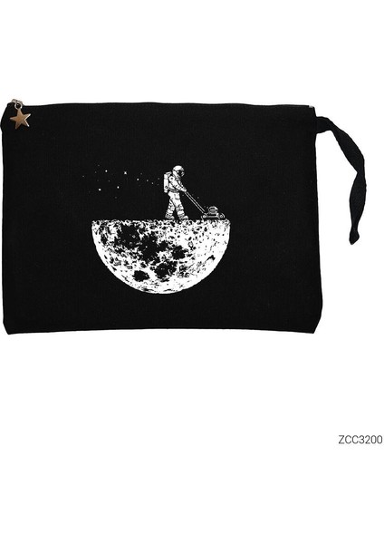 Moon Life Siyah Clutch Astarlı Cüzdan / El Çantası