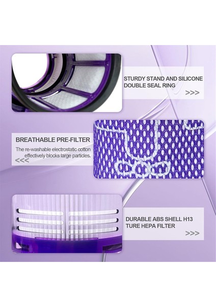 V11 V15 Kablosuz Elektrikli Süpürge Için 3 Paket Vakum Filtresi Yedeği, 970013-02 ve 970013-03 Parçalarını Değiştirir (Yurt Dışından) fırsatları