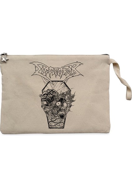 Dismember Skull Krem Clutch Astarlı Cüzdan / El Çantası