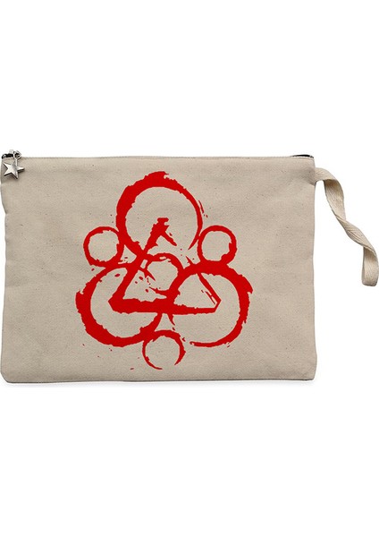 Coheed And Cambria Logo Krem Clutch Astarlı Cüzdan / El Çantası