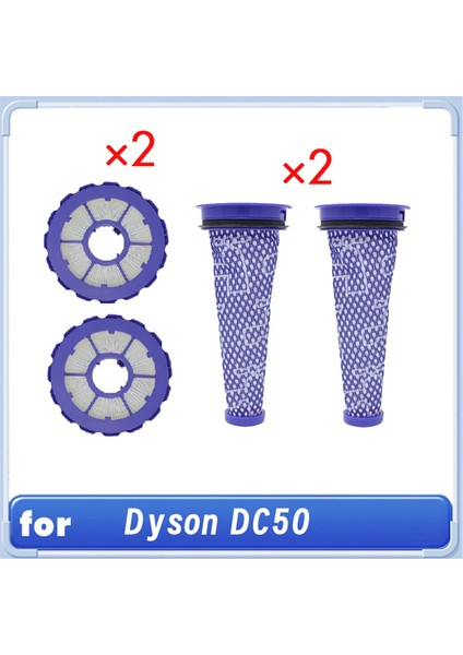 Dyson DC50 Elektrikli Süpürge Yedek Aksesuarları Yıkanabilir Ön Arka Ön Sonra Motor Filtresi 965081-01 965080-01 (Yurt Dışından)