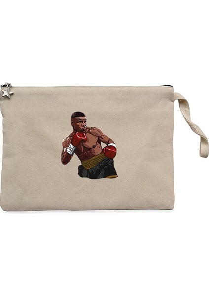 Mike Tyson Wbc Fight Krem Clutch Astarlı Cüzdan / El Çantası
