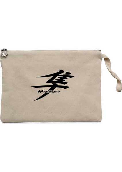 Hayabusa Logo Text Krem Clutch Astarlı Cüzdan / El Çantası